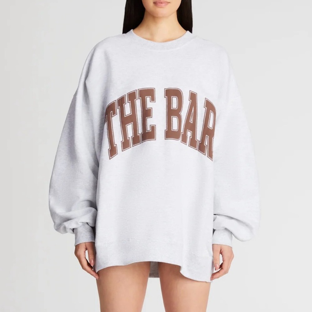 The Bar Gray and Chocolate Crewneck Sweater